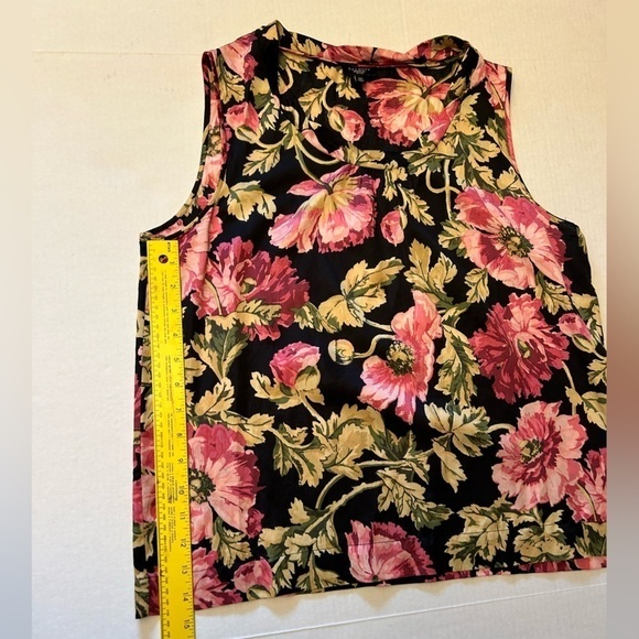Talbots sleeveless floral silk cotton top Sz-12P. R10 - Picture 5 of 8